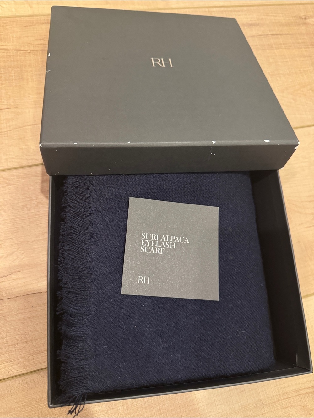 Restoration Hardware Navy Suri Alpaca Eyelash Scarf